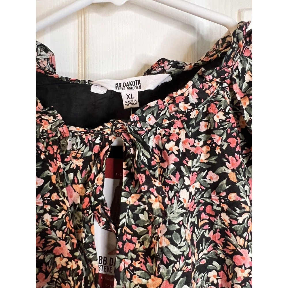 BB Dakota Sleeveless Tiered Black Floral Dress Size XL NWT - Picture 8 of 14